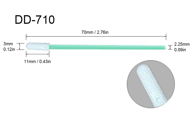 DD-710|涤纶布头无尘棉签 3mm扁头 70mm总长